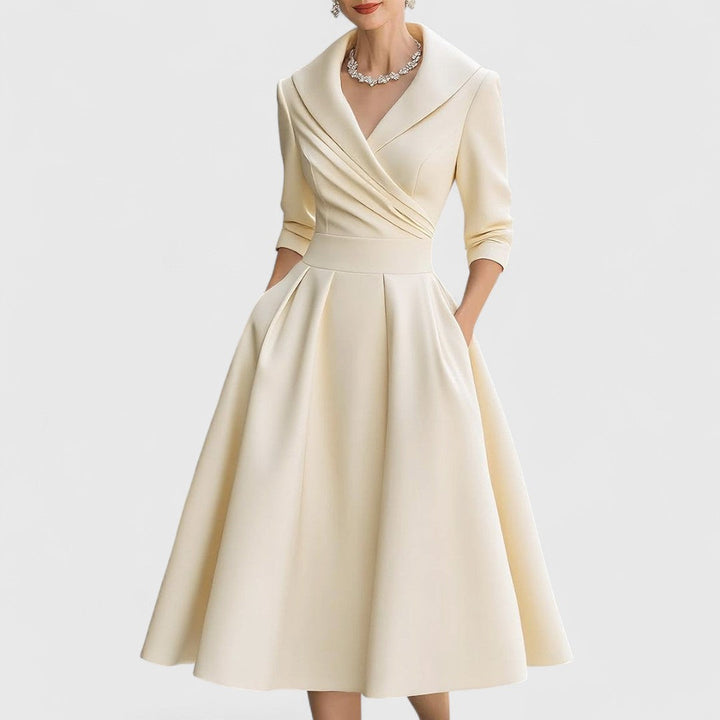 Isabella | Stylish And Comfortable Wrap Bodice Midi Dress 4