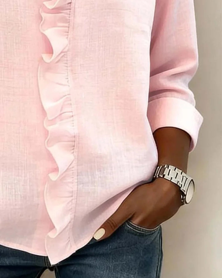 Isla | Elegant V-Neck Ruffled Blouse 7