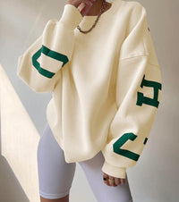 Sophia | Oversized And Cozy Varsity Sleeve Sweatshirt