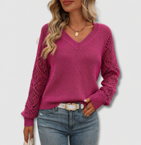 Sophia | Elegant and Cozy V-Neck Knit Sweater