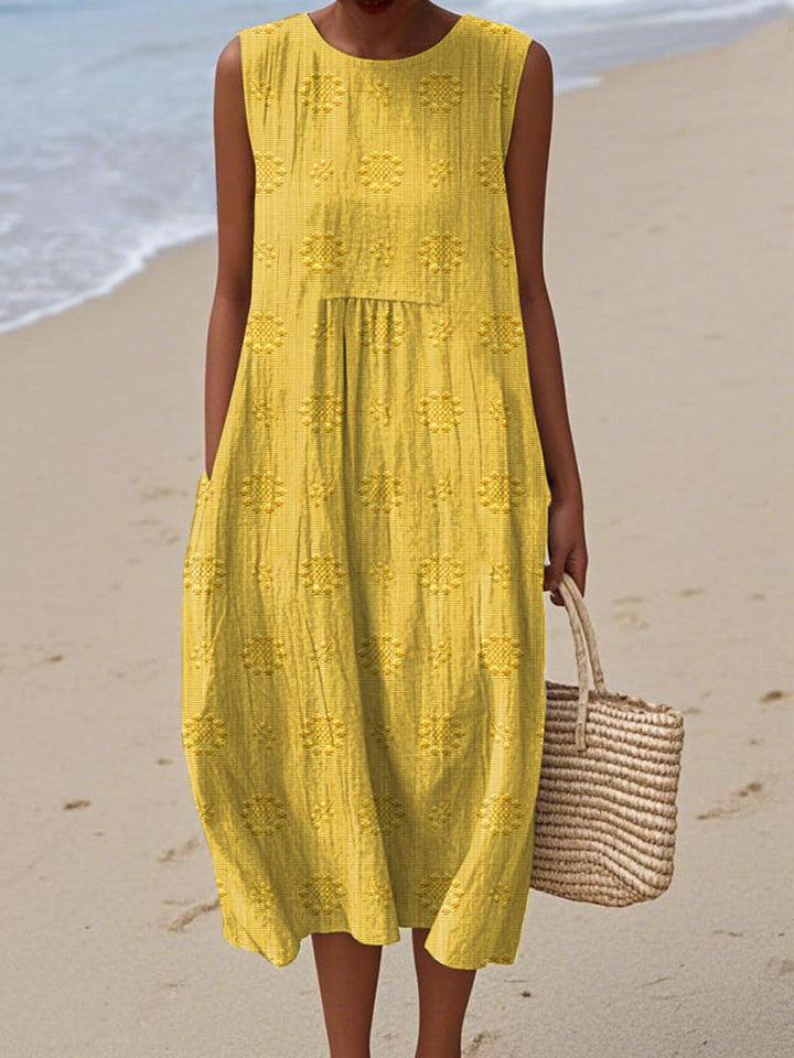 Jana | Charming And Breathable Embroidered Summer Pocket Midi Dress 2