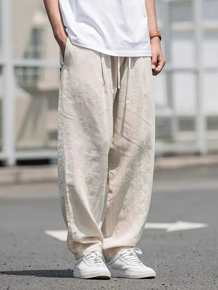 Jasper | Mens Linen Pants - Baggy Trousers 0