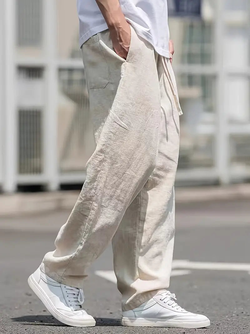Jasper | Mens Linen Pants - Baggy Trousers 1