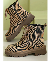 Luna | Comfortable And Warm Zebra Print Boots
