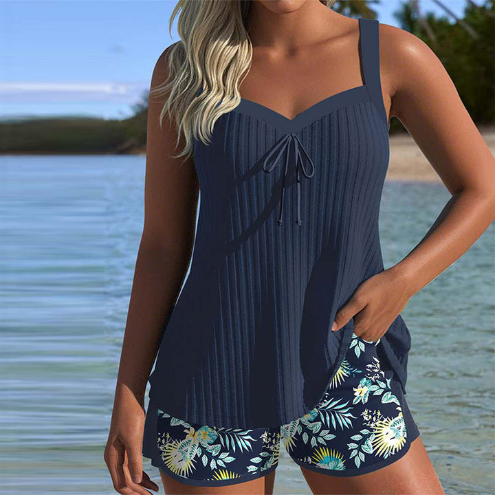 Jennifer | Nautical Striped Tummy-Control Two-Piece Tankini Set 0