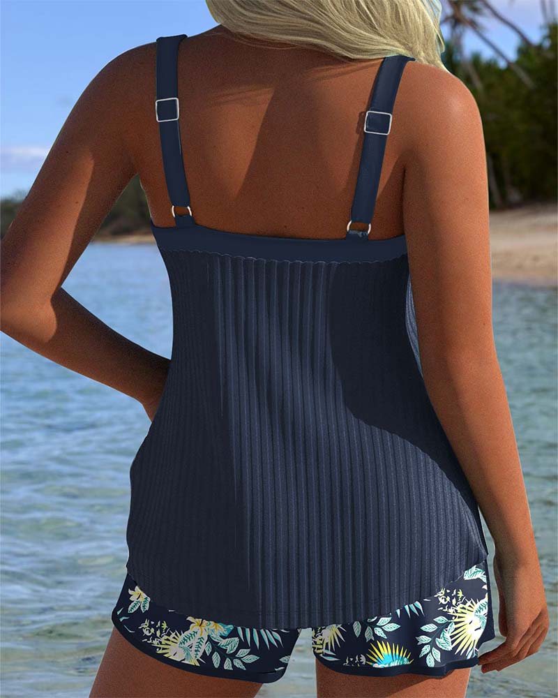 Jennifer | Nautical Striped Tummy-Control Two-Piece Tankini Set 1