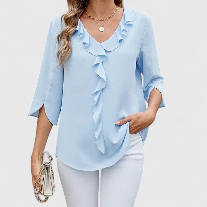 Jessica | Comfortable And Elegant Ruffle Chiffon Blouse 1