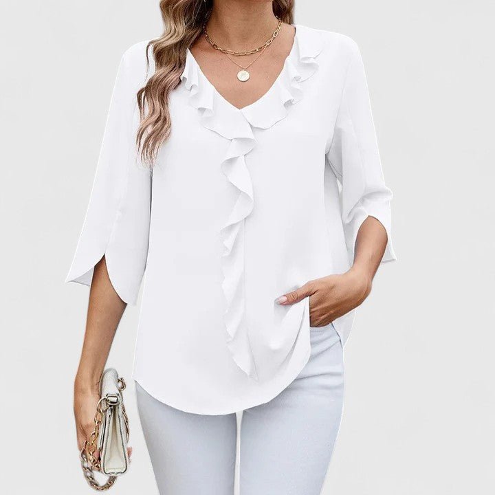 Jessica | Comfortable And Elegant Ruffle Chiffon Blouse 5
