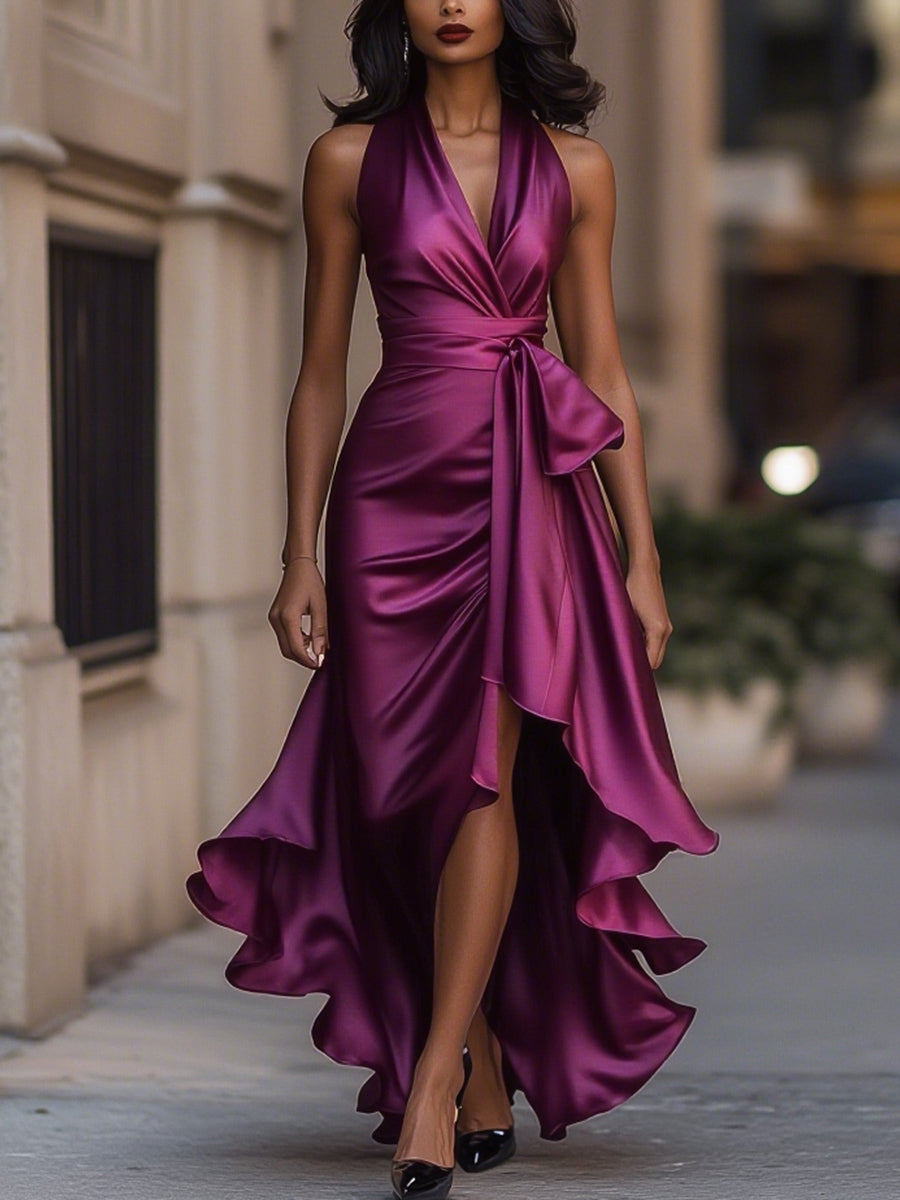 Jessica | Timeless and Glamour Satin Evening Maxi Dress 10