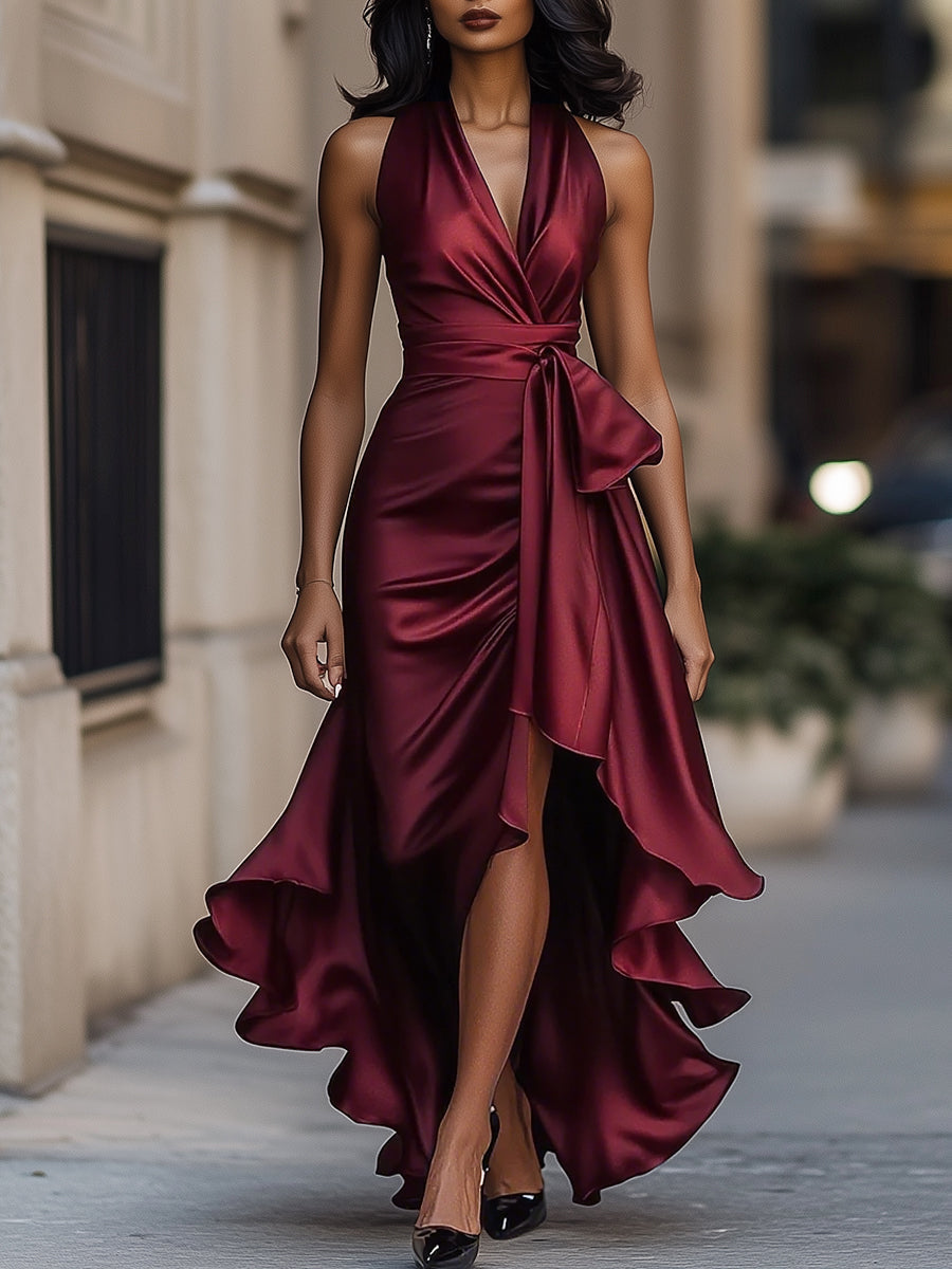 Jessica | Timeless and Glamour Satin Evening Maxi Dress 6