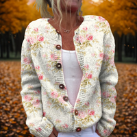 Madison | Elegant and Timeless Flower Art Cardigan