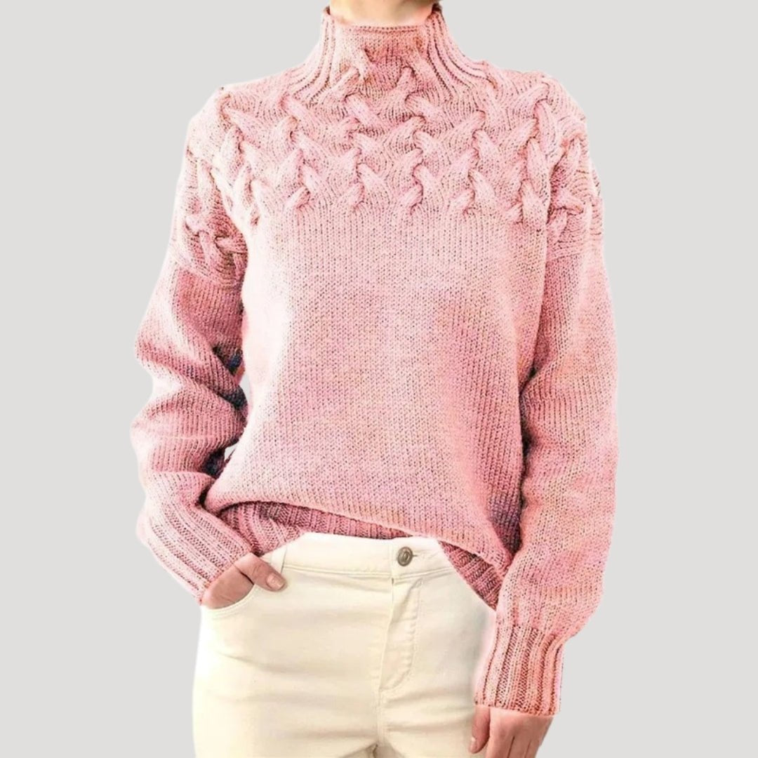 Johanna | Comfortable And Warm Cable Knit Turtleneck Pullover Sweater 3