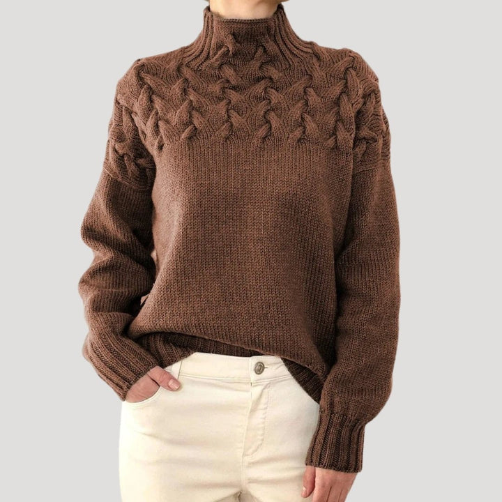 Johanna | Comfortable And Warm Cable Knit Turtleneck Pullover Sweater 7