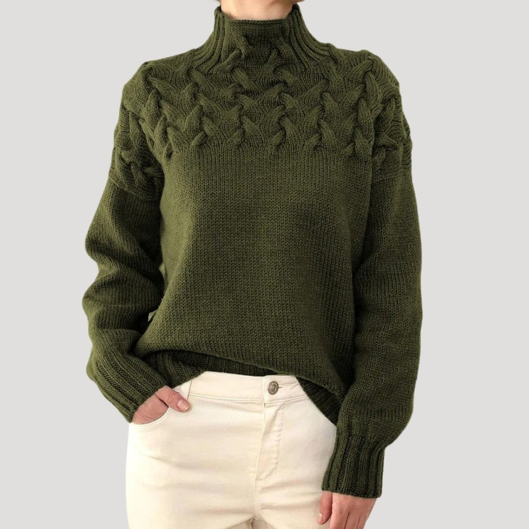 Johanna | Comfortable And Warm Cable Knit Turtleneck Pullover Sweater 8