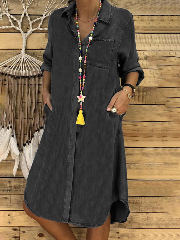 Julia | Chic and Effortless Denim Shirt Dress 0