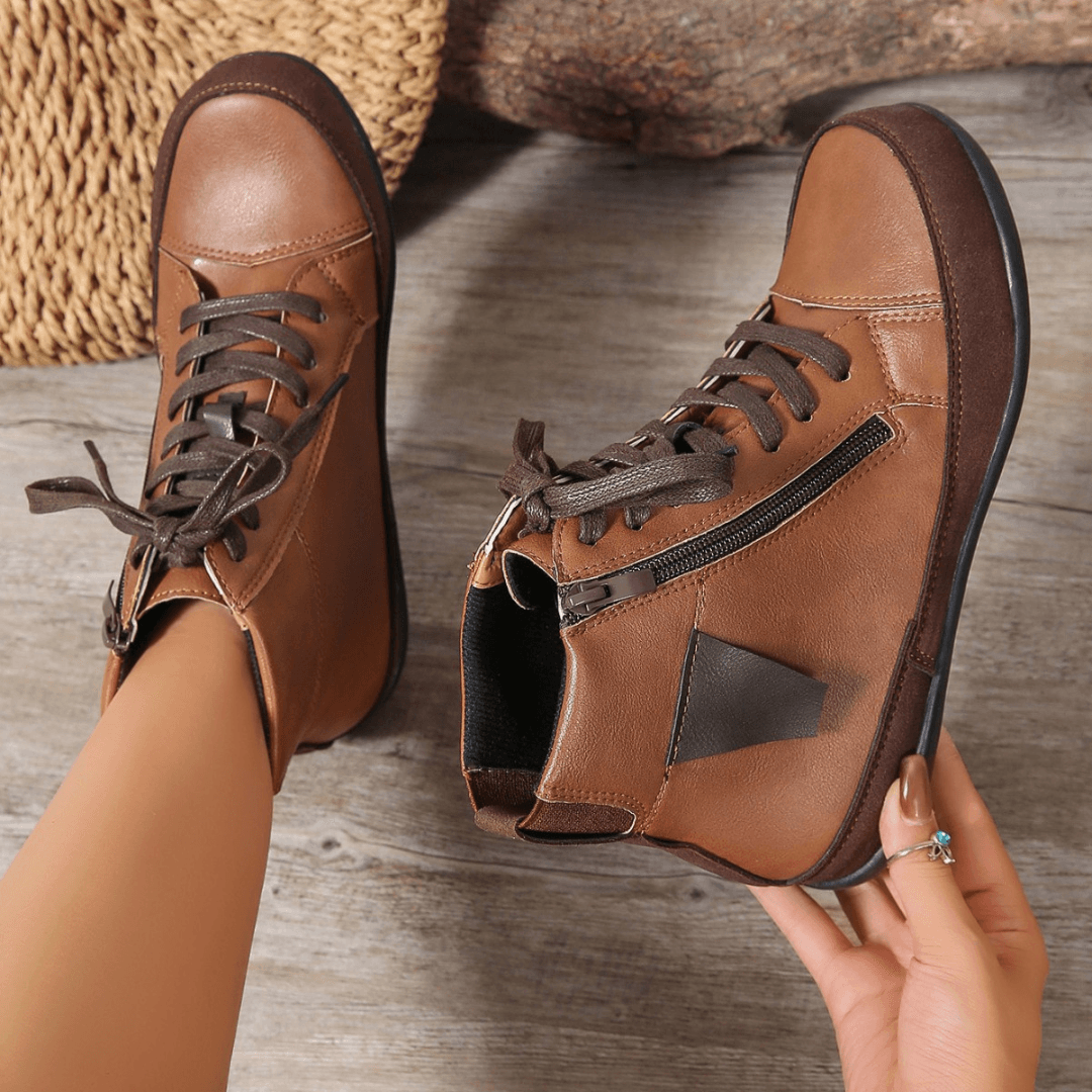 Kate | Black Lace-Up Ankle Boots for Women 5