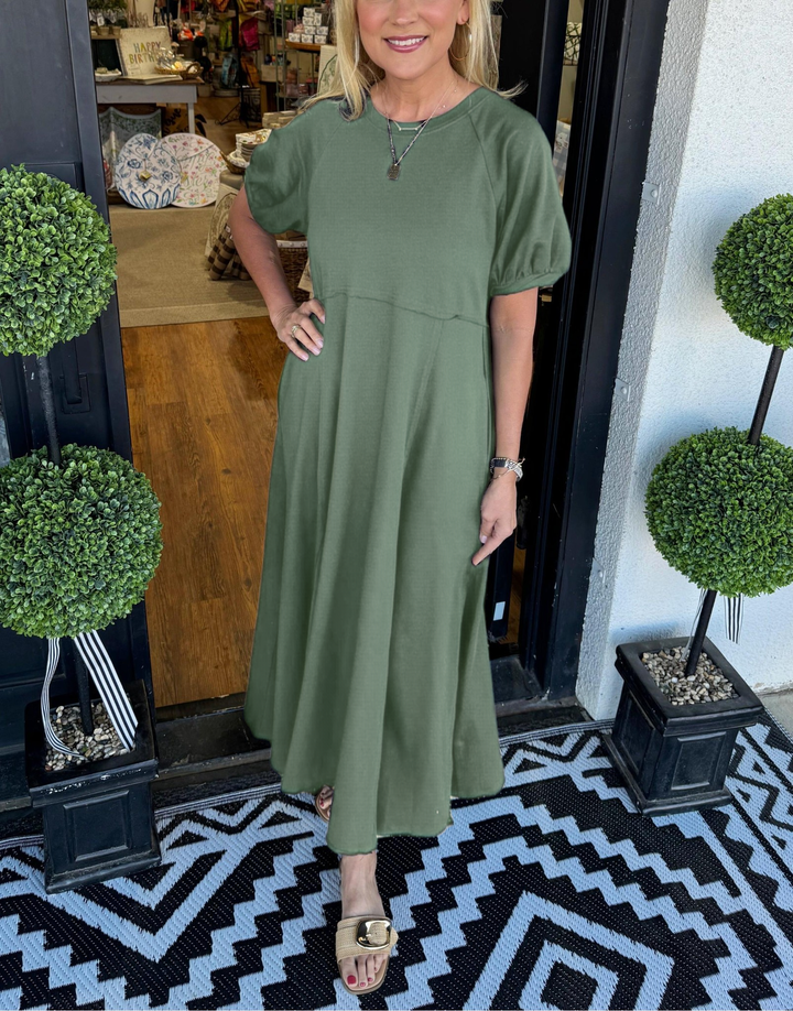 Katrin | Elegant Navy Puff Sleeve Maxi Dress 3