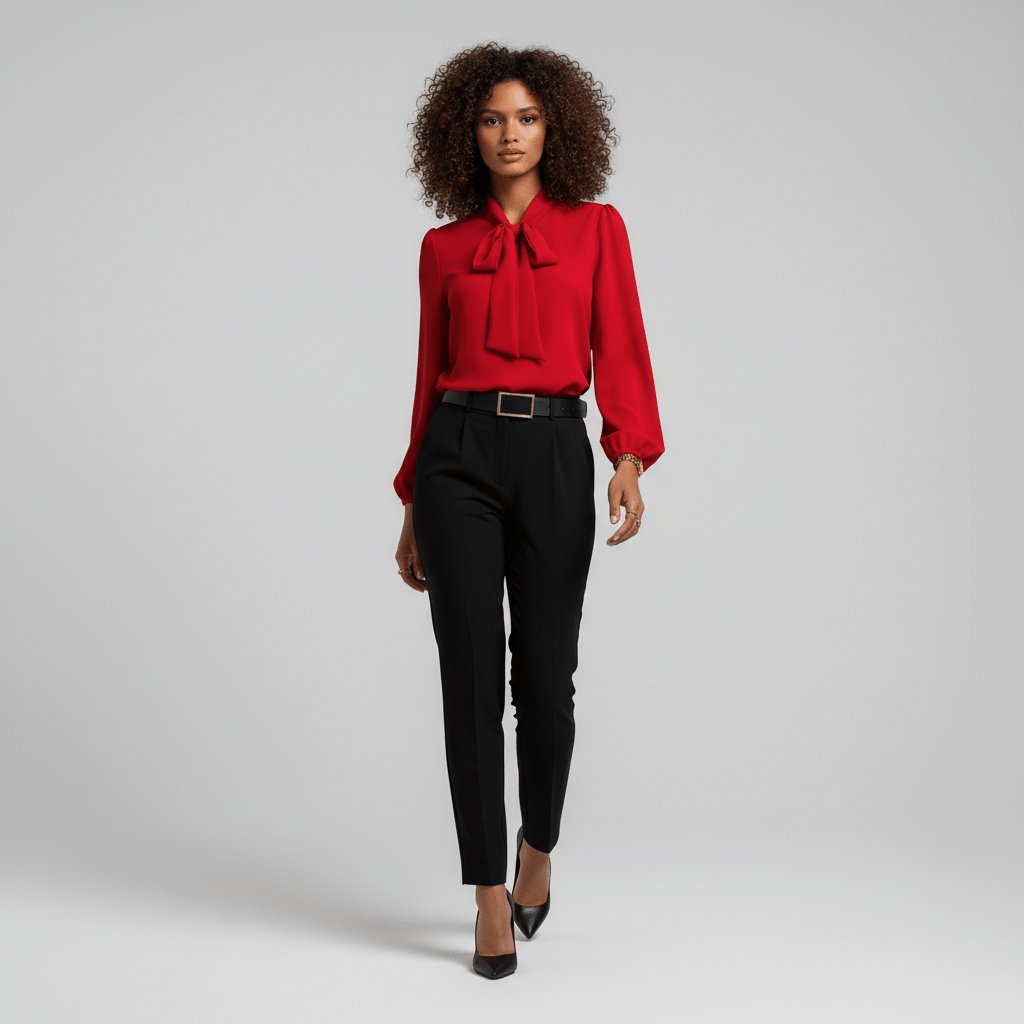 Kayleigh | Comfortable And Elegant Bow-Tie Long-Sleeve Blouse 1