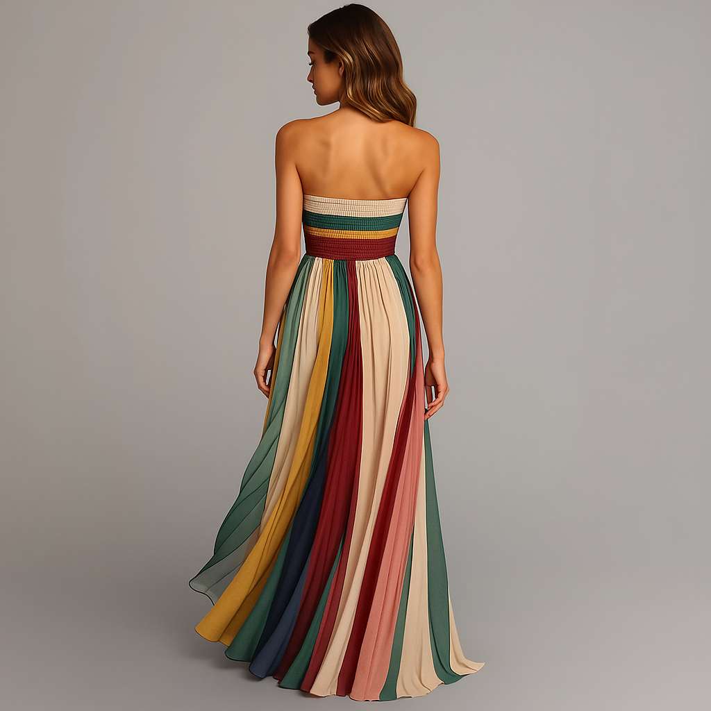 Kerstin | Vibrant and Elegant Summer Bandeau Maxi Dress 3