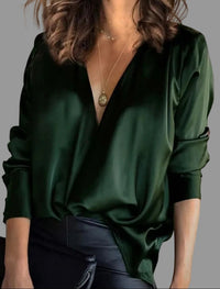 Elena | Luxurious And Sophistication Draped Satin Blouse