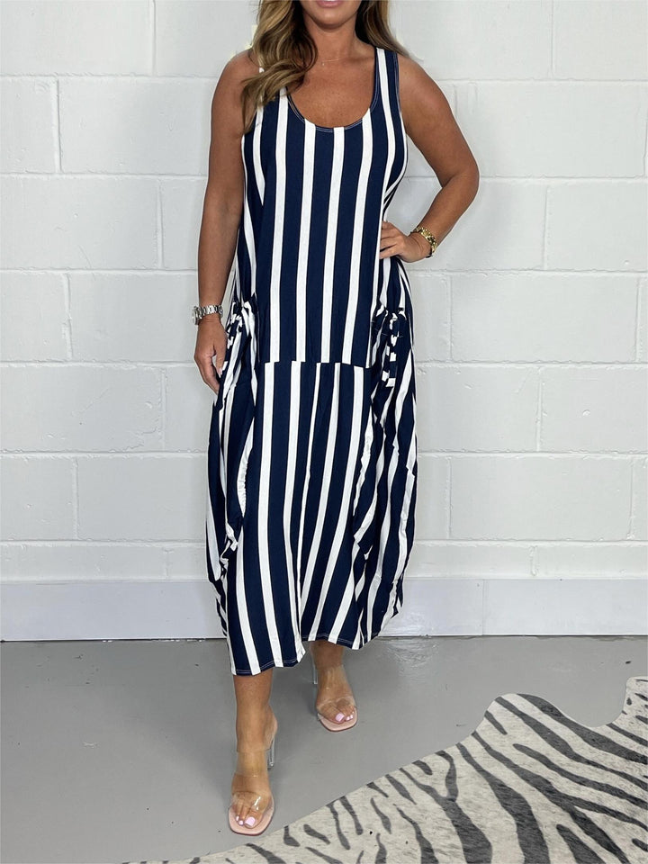 Laura | Relaxed Cotton Tie-Waist Pocket Dress 1