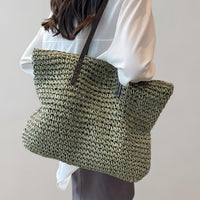 Elena | Elegant and Oversized Woven Shoulder Tote Bag