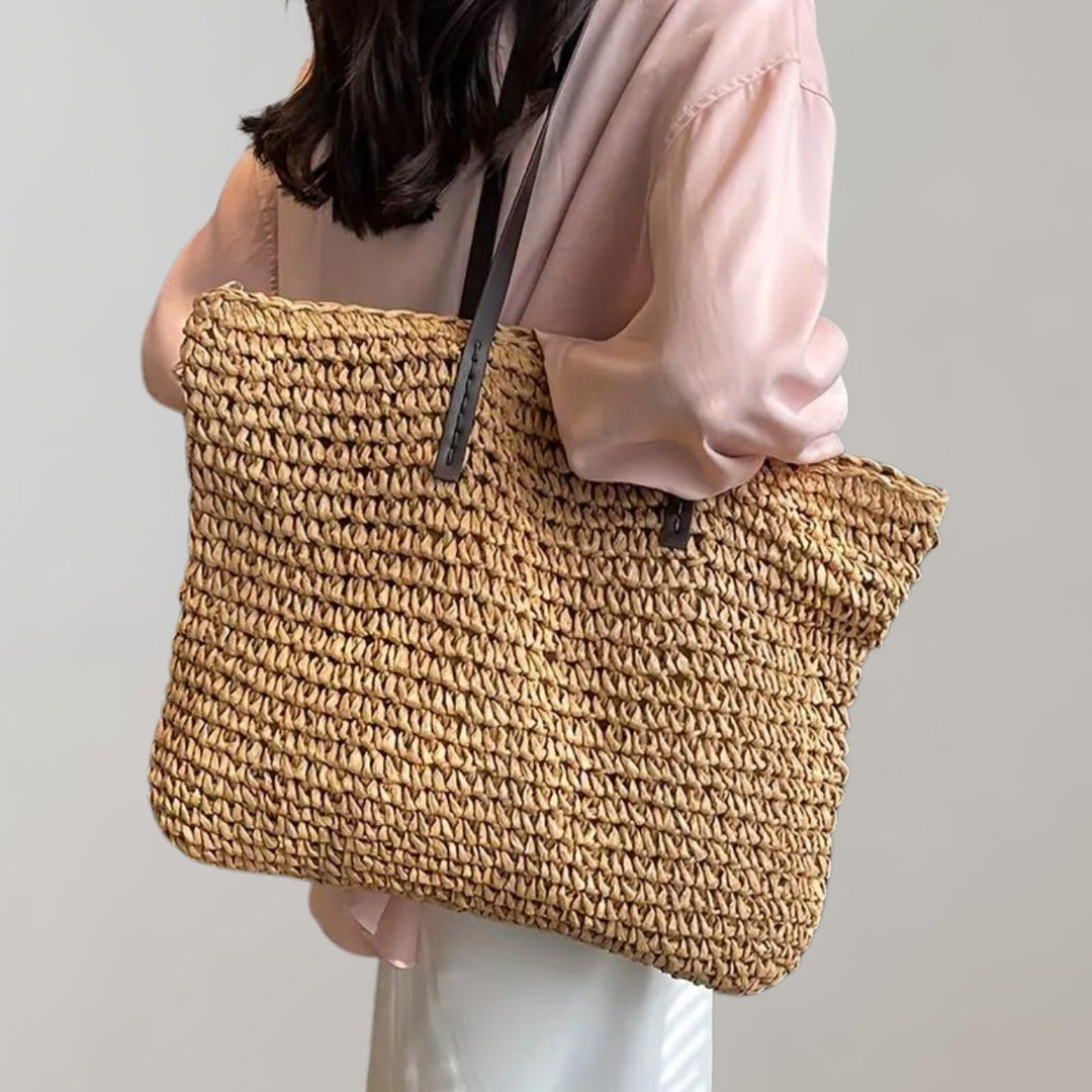 Leonie | Oversized Woven Straw Shoulder Tote Bag 11