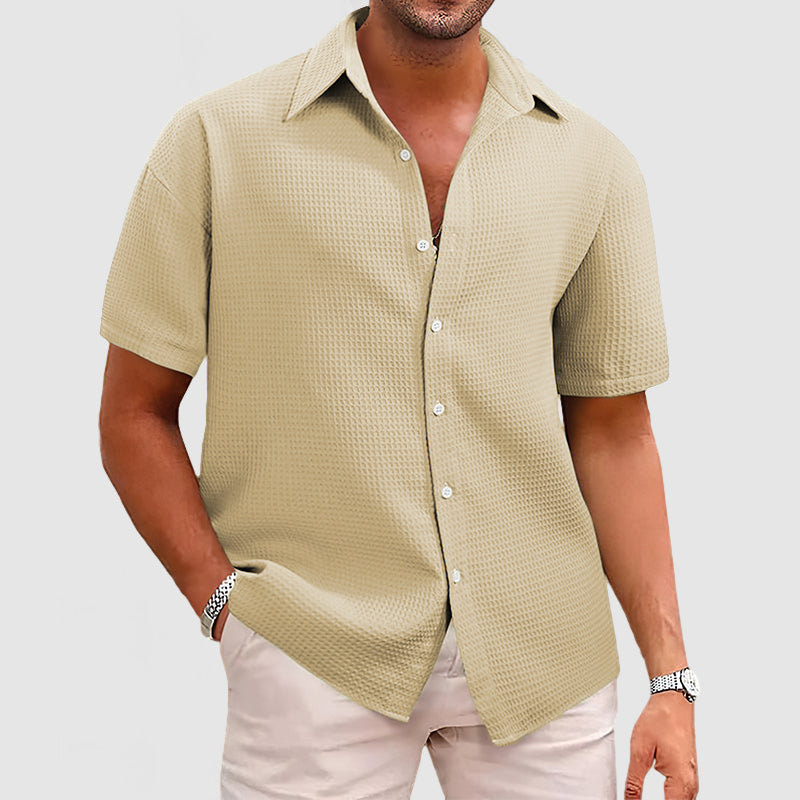 Levi | Waffle knit breathable relaxation shirt 0