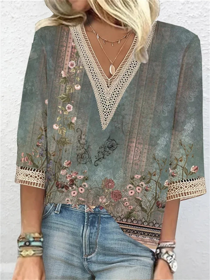 Lilly | Womens Blouse - V Neck Summer Top for Women 4