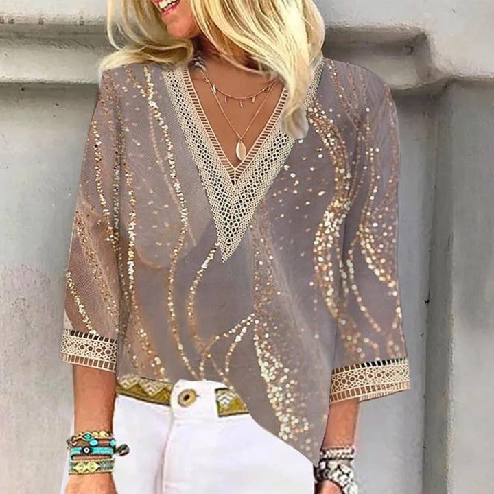 Lilly | Womens Blouse - V Neck Summer Top for Women 5