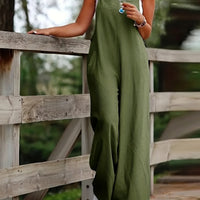 Isabella | Casual And Breezy Linen Bib Jumpsuit