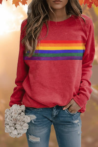 Lily | Colorful And Cozy Rainbow Striped Sweatshirt
