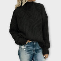 Ava | Elegant And Cozy High-Neck Cable Knit Sweater