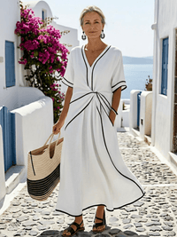 Seraphina | Anspruchsvolles und elegantes Damen-Midikleid mit V-Ausschnitt