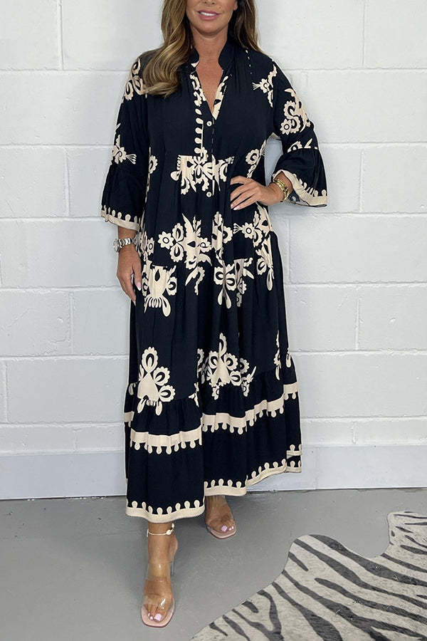Luna | Enchanting Tiered Floral Maxi Dress 0