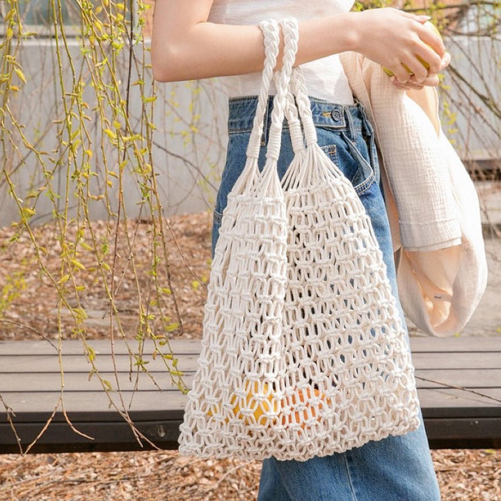 Luna | Handmade Macrame Cotton Tote Bag 0