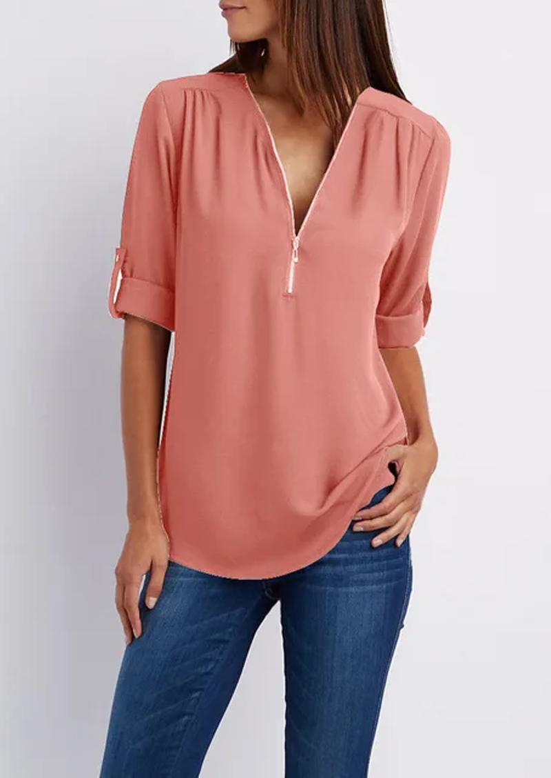 Madeleine | Elegant Zipper Design Blouse 10