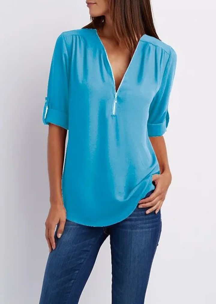 Madeleine | Elegant Zipper Design Blouse 11