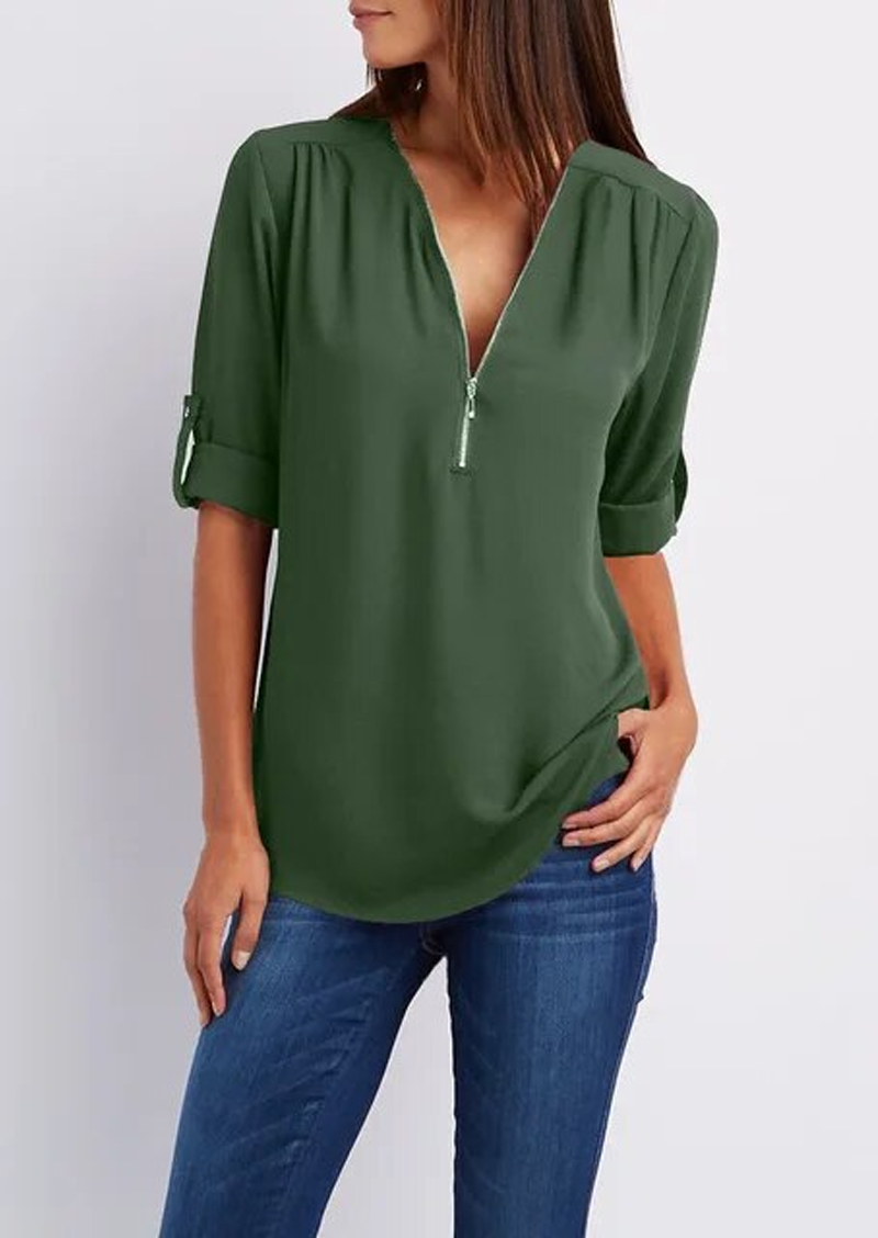 Madeleine | Elegant Zipper Design Blouse 13