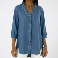 Marina | Weiche und atmungsaktive Bluse mit Rüschen für Damen