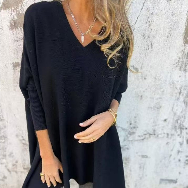 Manuela | Sophisticated Oversized V-Neck Knit Top 1