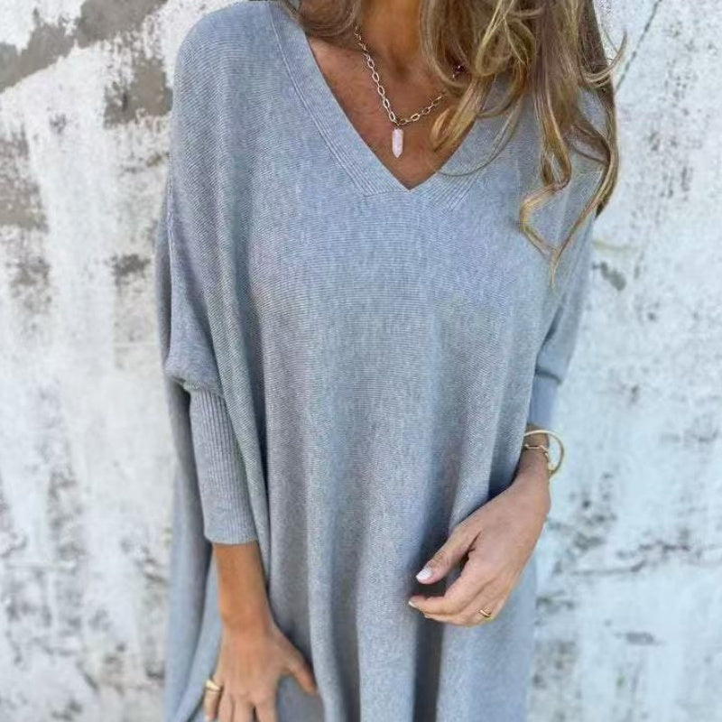 Manuela | Sophisticated Oversized V-Neck Knit Top 2