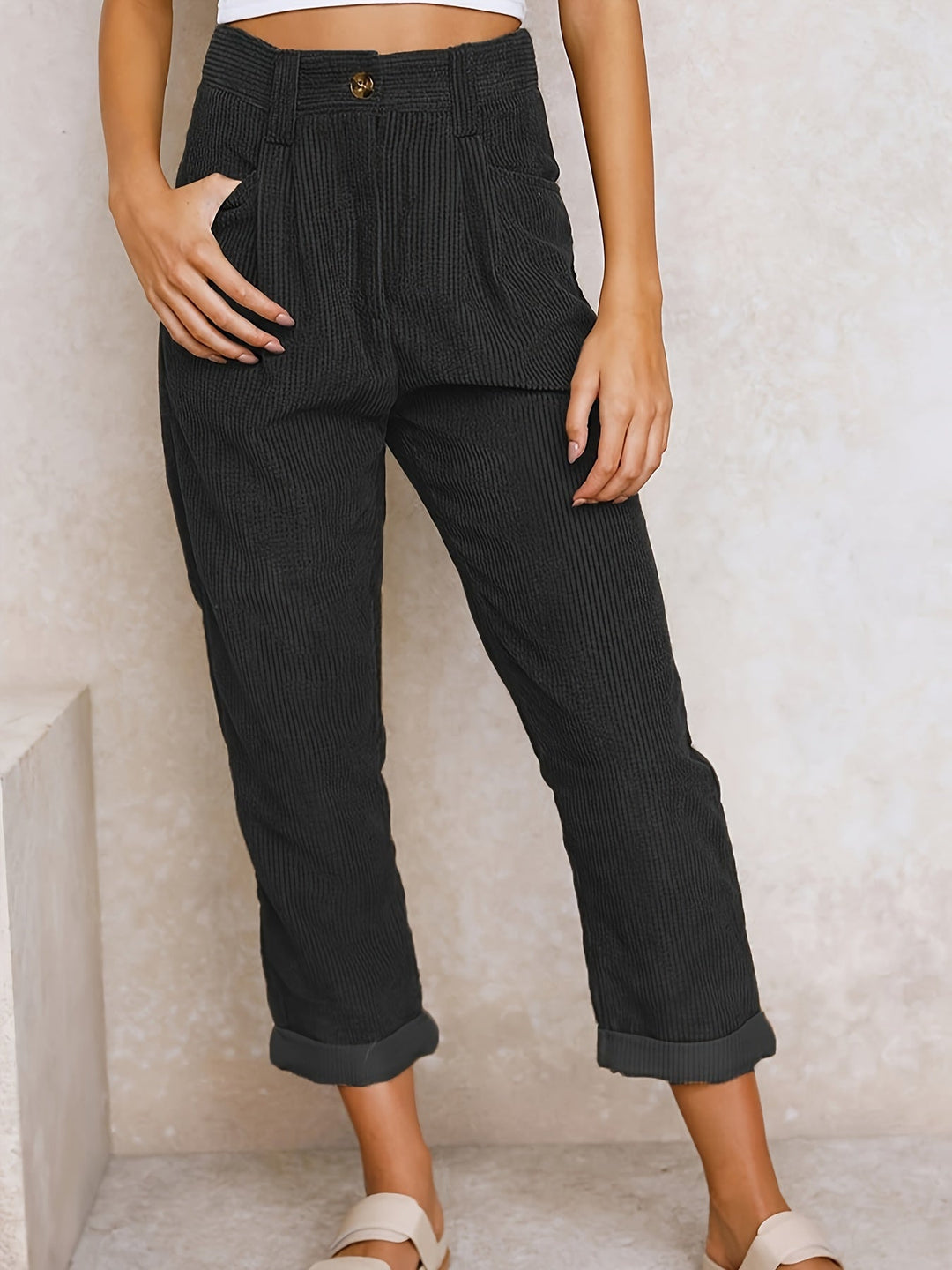 Maple | Corduroy trousers with straight legs 0