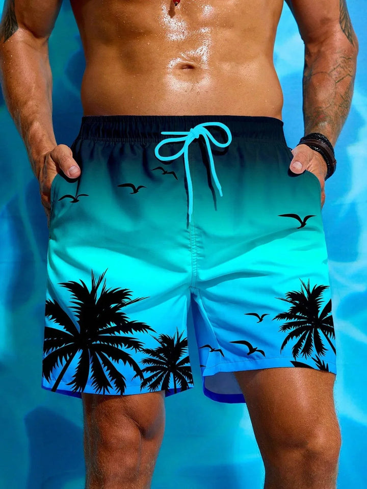 Mason | Palm Paradise Tropical Print bathing shorts 1