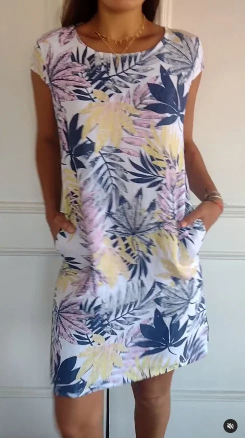 Maya | Breathable Cotton Linen Botanical Summer Dress 10