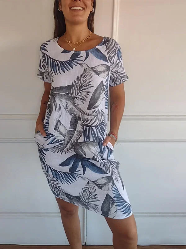 Maya | Breathable Cotton Linen Botanical Summer Dress 2