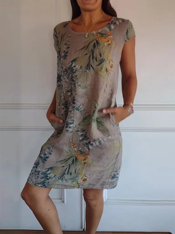 Maya | Breathable Cotton Linen Botanical Summer Dress 3