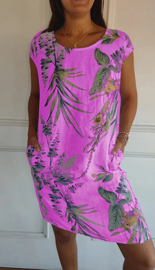 Maya | Breathable Cotton Linen Botanical Summer Dress 4