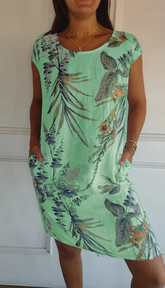 Maya | Breathable Cotton Linen Botanical Summer Dress 5