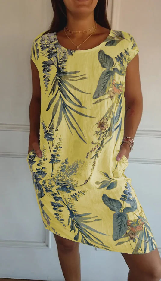 Maya | Breathable Cotton Linen Botanical Summer Dress 8